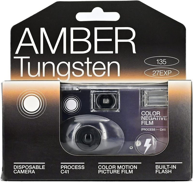 RETO Amber Tungsten 35mm Disposable Film Camera 27exp, Color Negative Film, Focus Free, Easy to Use, Built in Flash, Single Use (Film and Battery Included) - Image 2